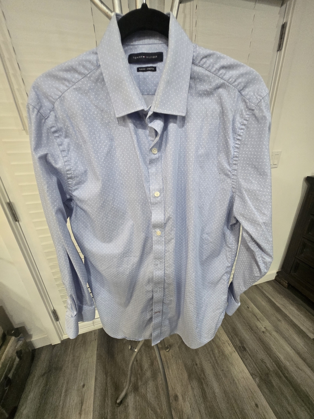 Tommy Hilfiger Men's Light Blue Microdot Dress Shirt